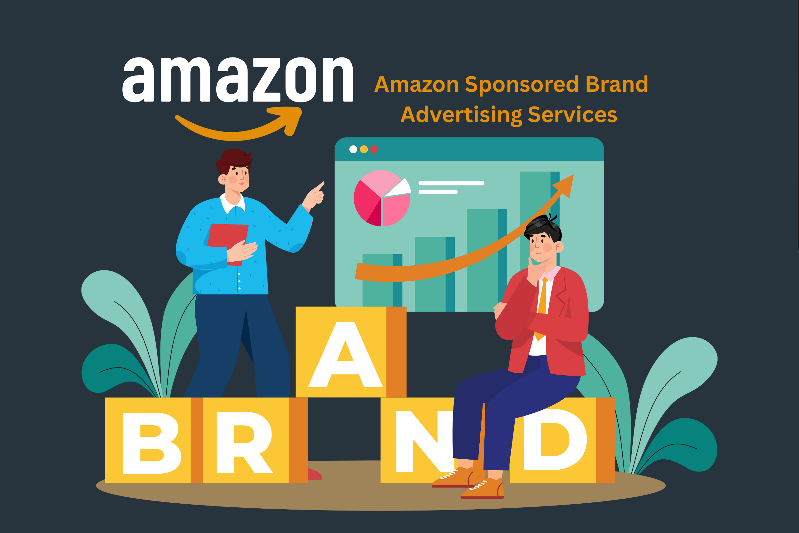 Sponsored Brands: Building brand awareness through advertising campaigns. 1 Amazon Sponsored Brands management dashboard illustration